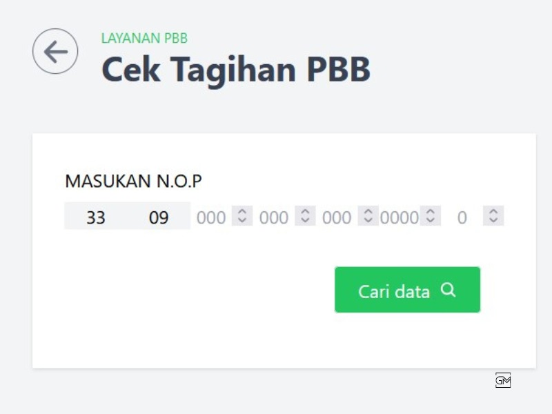 cek tagihan PBB di website sipad.id